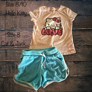 Size 8/10 Hello Kitty/Cat & Jack Short Set